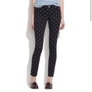 Madewell x Blank NYC navy polka dot skinny jeans